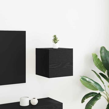 vidaXL Wandgemonteerde TV-kast Zwart eiken 30,5 x 30 x 30 cm, Minder dan 50 cm, Verzenden, Nieuw, Minder dan 100 cm