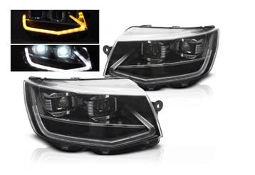 FULL LED tube koplampen Black dynamisch knipperlicht, Auto-onderdelen, Verlichting, Verzenden, Nieuw, Volkswagen
