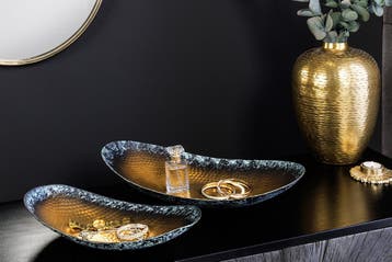 Set van 2 Decoratieve Schalen ORIENT 45cm goud Gehamerd, Ophalen of Verzenden, Nieuw