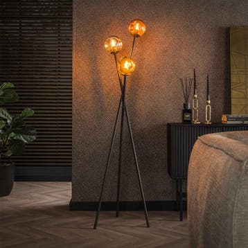 *WOONWINKEL* Driepoot Vloerlamp Gekleurd Glas, Huis en Inrichting, Lampen | Vloerlampen, Verzenden, Nieuw