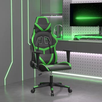vidaXL Gamestoel kunstleer zwart en groen, Verzenden, Nieuw, Groen