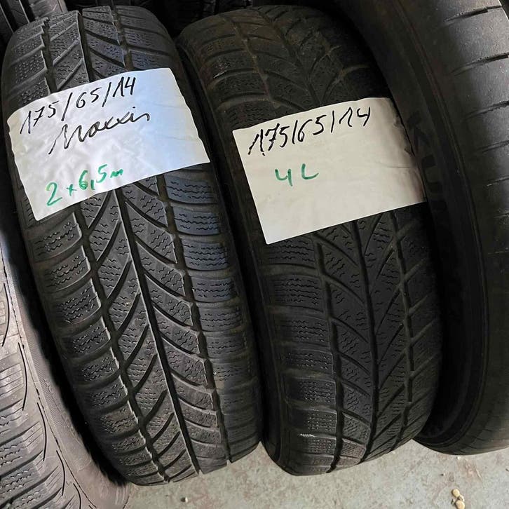2 x Maxxis 175-65-14 Winterbanden 6,5mm, Auto-onderdelen, Banden en Velgen, 14 inch, Winterbanden, 175 mm, Personenwagen, Gebruikt