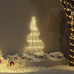 vidaXL LED Kerstboom met Grondspiesjes Warmwit 182 cm Metaal, Diversen, Kerst, Verzenden, Nieuw