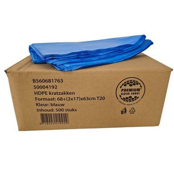 Kratzakken 68/17x63cm T20 HDPE blauw - Doos 500 stuks, Ophalen of Verzenden, Nieuw