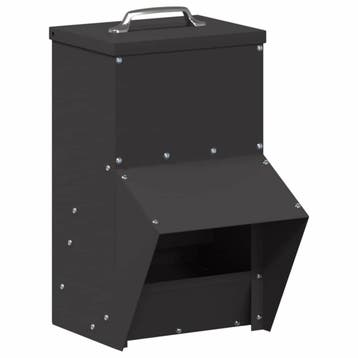 vidaXL Kip voerbak Zwart 20 x 25 x35 cm Koudgewalst Staal, Verzenden, Nieuw