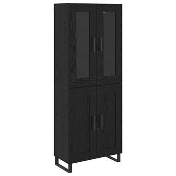 vidaXL buffetkast 2 st Zwart Eiken 69,5 x 34 x 180 cm, Minder dan 50 cm, Verzenden, Nieuw, Minder dan 100 cm