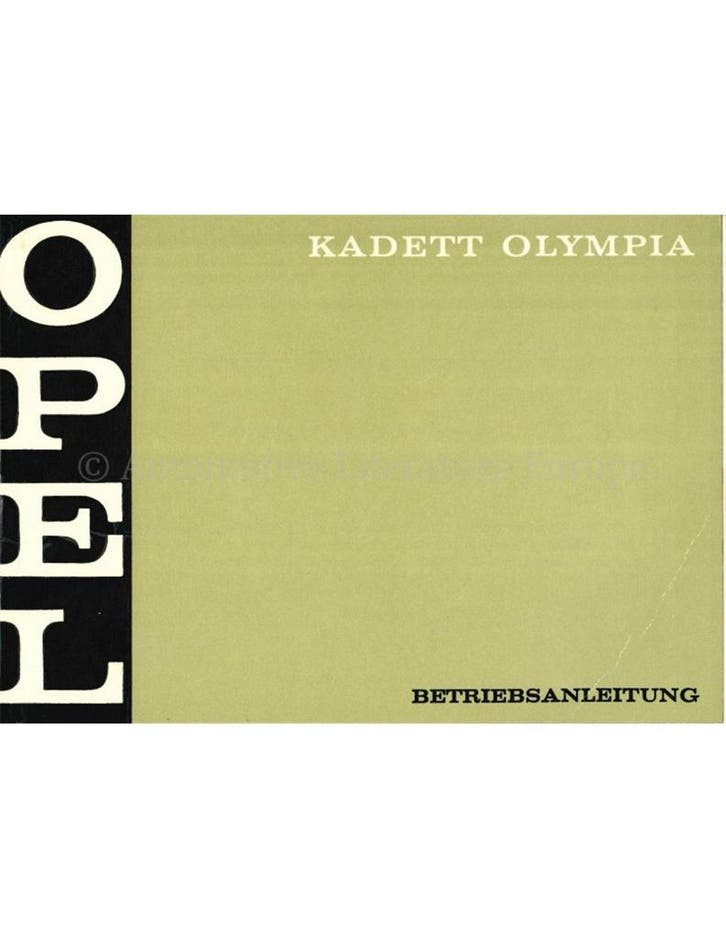 1970 OPEL KADETT OLYMPIA INSTRUCTIEBOEKJE DUITS, Auto diversen, Handleidingen en Instructieboekjes