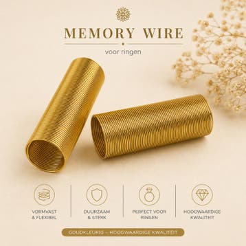 Memory wire voor ringen Ø 20 mm – ca. 40 wendingen – go, Ophalen of Verzenden, Nieuw, Draad