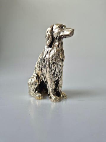 sculptuur, De trouwe hond. - 9 cm - .800 zilver