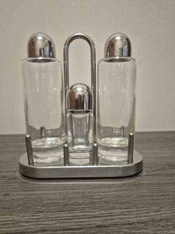 Alessi - Ettore Sottsass - Olie-en-azijnstelletje (5) - 5070, Antiek en Kunst