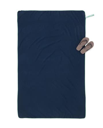 HEMA Strandlaken 110x175cm microvezel donkerblauw, Verzenden, Nieuw, Blauw