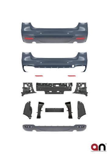 M-Pakket Achter Bumper Uitlaat L+R BMW 3 Serie F34 GT B2591, Auto-onderdelen, Nieuw, Achter, BMW, Bumper