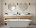 Wandtegel Navale Mayo Nude Grijs Beige Glans 7,5x30, Nieuw, 20 tot 40 cm, 10 m² of meer, Wandtegels