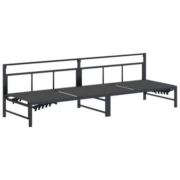 vidaXL Ligstoel Zwart 200 x 62 x 59,5 cm Textileen, Verzenden, Nieuw