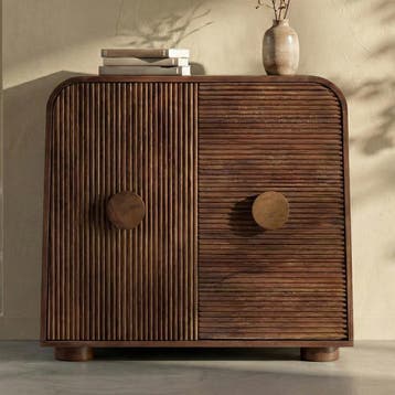 *WOONWINKEL* Smal Dressoir Hout Met Ronde Hoeken, Verzenden, Nieuw
