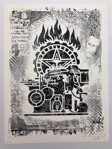 Shepard Fairey (OBEY) (1970) - Printing Press Stencil Series