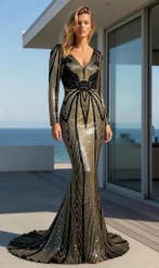 Elegante en Luxe avondjurk S/M/L/XL/XXL, Kleding | Dames, Jurken, Ophalen of Verzenden, Nieuw, Onder de knie