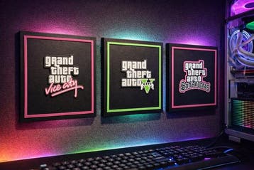 Rockstar Games - GTA series logos framed art - Set 3 quadri, Nieuw