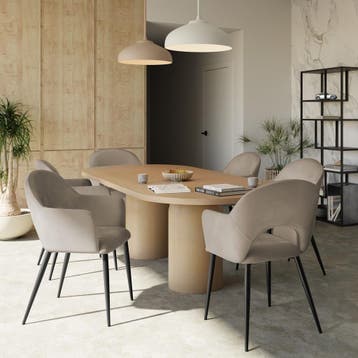 Eetkamerstoel Sachel, fluweellook, gestoffeerd, 120 kg, Huis en Inrichting, Stoelen, Verzenden, Nieuw