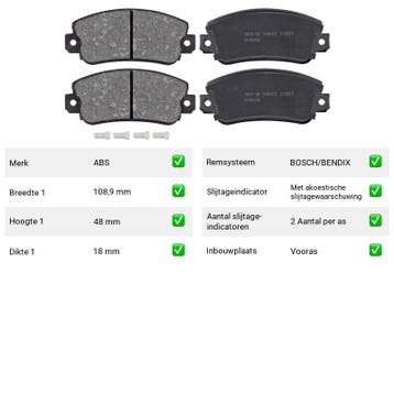 Remblokken Vooras SEAT Marbella 0.8 - ABS 36518, Verzenden, Nieuw, Seat
