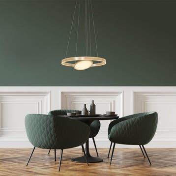 2dekans | Steinhauer - hanglamp - Ringlux - goud - glas, Huis en Inrichting, Lampen | Hanglampen, Ophalen of Verzenden, Zo goed als nieuw