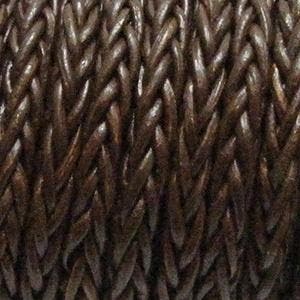 1 x Rol DQ leerkoord vierkant 4mm gevlochten Dark Brown p..., Ophalen of Verzenden, Nieuw, Draad