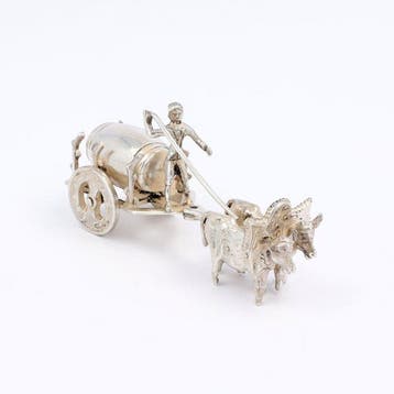 J. Weeda - Ossenkar - Beeldje - .835 zilver, Antiek en Kunst