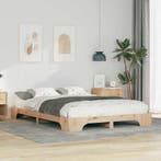 vidaXL Bedframe Bruin 140 x 220 cm Massief grenenhout, Verzenden, Nieuw, Bruin, Hout
