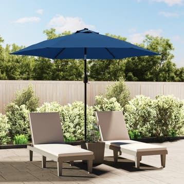 vidaXL Parasol met metalen paal 300 cm blauw, Tuin en Terras, Parasols, Verzenden, Nieuw, 3 tot 4 meter