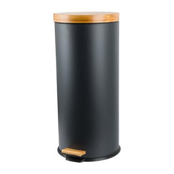 Pedaalemmer met bamboe deksel - 30 liter, Verzenden, Nieuw