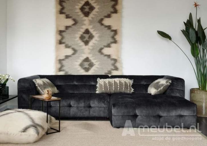 Loungebank Castricum - loungebanken - Antraciet, Huis en Inrichting, Banken | Sofa's en Chaises Longues, 150 cm of meer, Nieuw