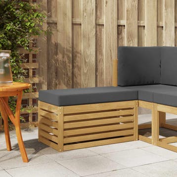vidaXL Buitenstoolbank Massief Acaciahout Wit, Tuin en Terras, Tuinsets en Loungesets, Verzenden, Nieuw