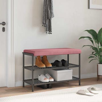 vidaXL Bankkussen fluweel Roze Diepte 35 cm, Verzenden, Nieuw, Roze