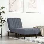 vidaXL Chaise longue fluweel donkergrijs, Huis en Inrichting, Banken | Sofa's en Chaises Longues, Verzenden, Nieuw