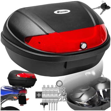 Motorkoffer met reflector - inhoud ca. 48 liter - zwart, Verzenden, Nieuw