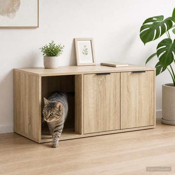 vidaXL Kattenkrat meubel Sonoma Eiken 100 x 49 x 45 cm, Verzenden, Nieuw