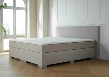 ACTIE! Boxspring Nantes 160 200 Beige, Verzenden, Beige, 200 cm, Modern