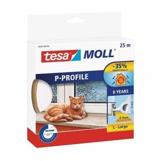 Tochtstrip | Tesa | 25 meter (P-profiel, Zelfklevend, Wit), Verzenden, Nieuw