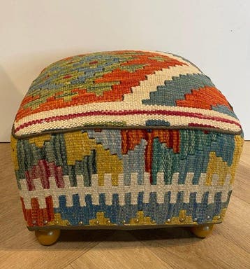 Kelim Poef(Ongebruikt/Nieuw) - Kelim - 34 cm - 34 cm, Nieuw