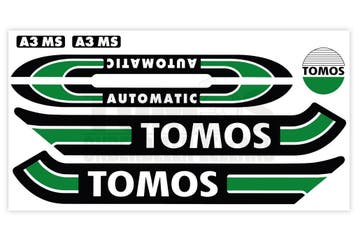 Tomos Stickerset glans standaard automatic zwart / donker..., Ophalen of Verzenden, Nieuw, A.J. Bromfiets Parts B.V.