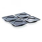 Gimex Quadrato Zwart Onderzetter/Deksel 4-delig 10cm, Ophalen of Verzenden, Nieuw
