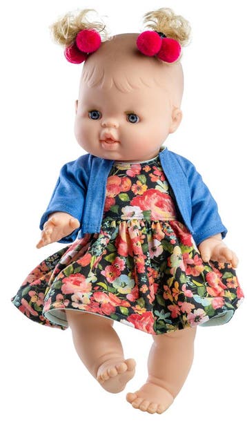 Paola Reina Gordi babypop Rebeca 34 cm met bloemenjurk, Ophalen of Verzenden, Nieuw