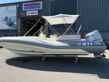 Zodiac N-ZO 680 RIB + Honda 200pk + trailer. Complete set!, Watersport en Boten, Ophalen, Gebruikt, Zodiac, Benzine