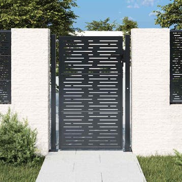 vidaXL Poort 100x150 cm met vierkant staal antracietkleurig, Tuin en Terras, Tuinpoorten, Verzenden, Nieuw