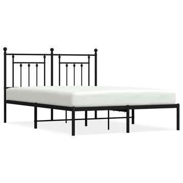 Industrieel metalen bed 140x200 - Retoerdeal, Huis en Inrichting, 200 cm, Metaal, Klassiek, Zwart