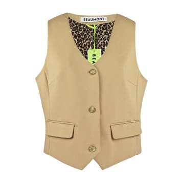 Beaumont • lichtbruin gilet • 40, Maat 38/40 (M), Bruin, Verzenden, Beaumont