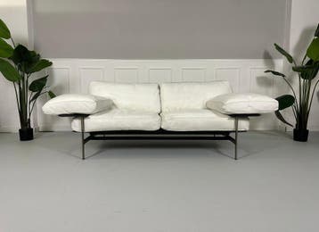 B&B Italia Diesis Designbank Wit Leer Klassieker, Tweepersoons, Leer, Ophalen of Verzenden, Zo goed als nieuw