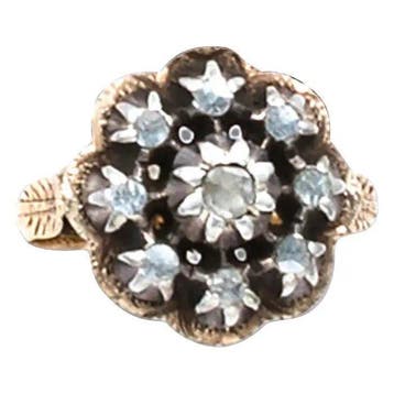 Ring - 18 karaat Geel goud, Zilver - 0.40ct. tw. Diamant, Nieuw