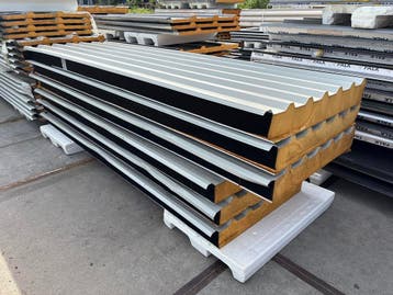 Dakpanelen, sandwichpanelen, 130 mm, Dakplaten, Wit, Nieuw