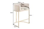 Barkruk ELEGANCE fluweelbeige met goudkleurig, Ophalen of Verzenden, Nieuw